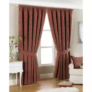 Riva Home Renaissance Pencil Pleat Curtains (66x72 (168x183cm)) (Burgundy)