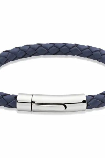 Unique And Co Men Unique & Co Leather & stainless steel bracelet - One Size