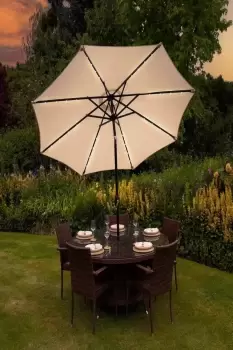 Cream 2.7m LED Tilt Parasol