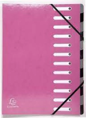 Iderama Multipart File Harmonika A4, 12 Sections, Purple, Pack of 6