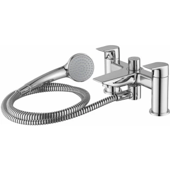 Tesi Pillar Mounted Bath Shower Mixer Tap with Shower Set - Chrome - Ideal Standard