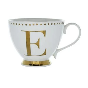 Footed Initial Mug - E