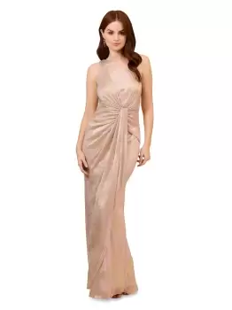 Metallic One Shoulder Gown