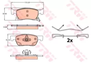 TRW Brake pad set OPEL,VAUXHALL GDB2138 13478300,13478300