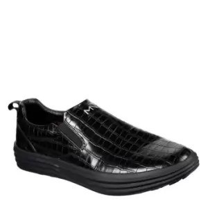 Skechers Embossed Leather Slip On - Black