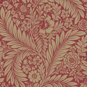 Belgravia Decor Florence Leaf Red Wallpaper