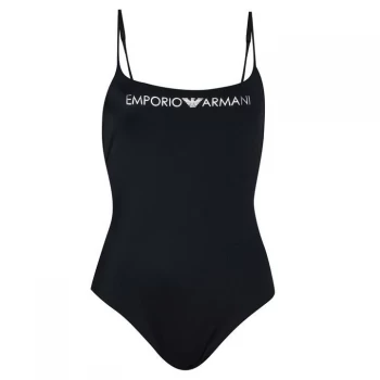 Emporio Armani Logo Swim Suit Black Size L Women