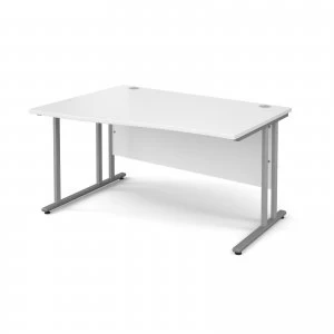 Maestro 25 SL Left Hand Wave Desk 1400mm - Silver Cantilever Frame wh