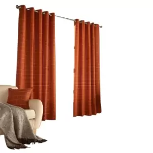 Furn Ellis Ringtop Eyelet Curtains (168 x 229 cm) (Burnt Orange)