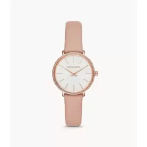 Michael Kors Womens Pyper Two-Hand Leather Watch - Pink