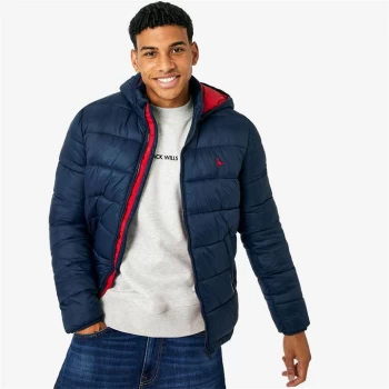 Jack Wills Eco Kershaw Hooded Puffer Jacket - Navy