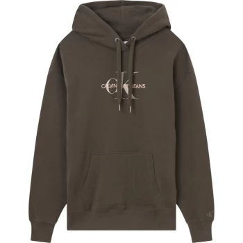 Calvin Klein Jeans Mid Scale Mono Hoodie - BLACK OLIVE