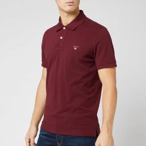 GANT Mens Original Pique Polo Shirt - Port Red - M - Burgundy