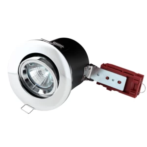 KnightsBridge MR16 50W 12V Low Voltage 90 Minute Fire Rated Tilting Downlight - Polished Chrome