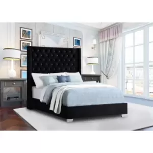 Nivana Bed Single Plush Velvet Black