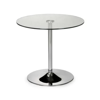 Meta - CHROME & GLASS PEDESTAL TABLE