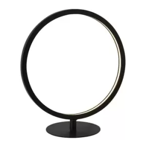 Searchlight Cirque 1 Light LED Ring Table Lamp, Matt Black