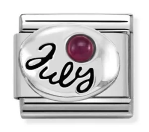 Nomination CLASSIC Silvershine Symbols July Ruby Birthstone Charm...