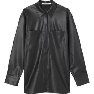 Calvin Klein Jeans Faux Leather Overshirt - Black