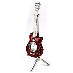 Miniature Clock - Red Guitar