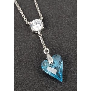 Crystal Collection Hanging Heart PP Necklace Blue