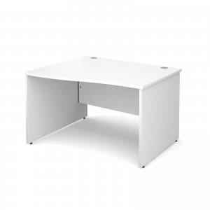 Maestro 25 PL Left Hand Wave Desk 1200mm - White Panel Leg Design