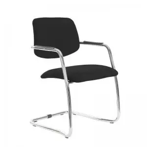 Tuba chrome cantilever frame conference chair with half upholstered