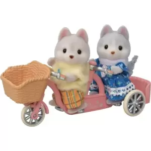 Sylvanian Families - Tandem Cycling Set - Husky Sister & Brother