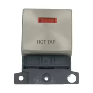 Click Scolmore MiniGrid 20A Double-Pole Ingot & Neon Hot Tap Switch Satin Chrome - MD023SC-HT