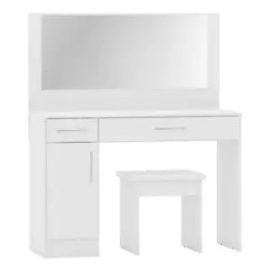 Seconique Nevada Vanity/Dressing Table Set - White Gloss