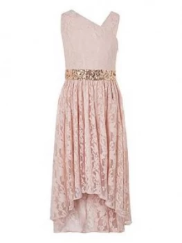 Monsoon Girls Abigail Lace One Shoulder Prom Dress - Pink