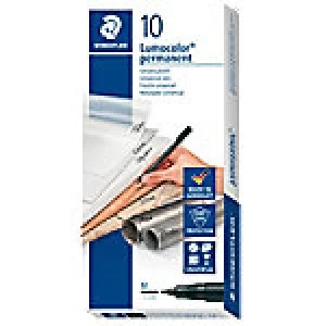 STAEDTLER OHP Marker Lumocolor Bullet 1mm Black 10 Pieces