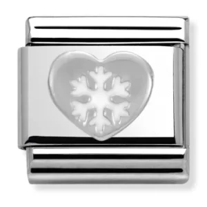 Nomination CLASSIC Silvershine Christmas Heart and Snowflake Charm...