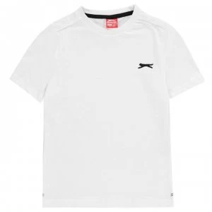 Slazenger Plain T Shirt Junior Boys - White