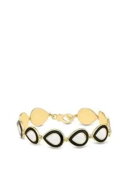 Jon Richard Jon Richard Recycled Gold Plated Enamel And Mother Of Pearl Bracelet