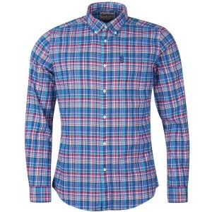 Barbour Mens Highland Check 38 Tailored Shirt Blue Medium