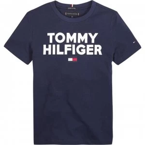 Tommy Hilfiger Junior Boys Corp Logo T Shirt - Black Iris