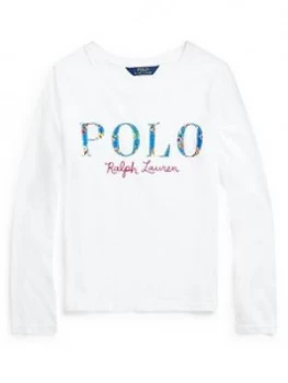 Ralph Lauren Girls Long Sleeve Polo T-Shirt - White