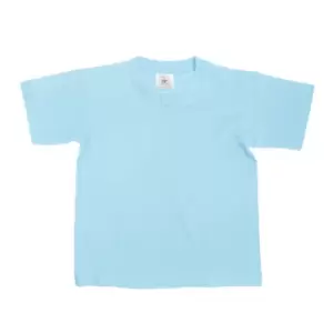 B&C Kids/Childrens Exact 150 Short Sleeved T-Shirt (7-8) (Sky Blue)