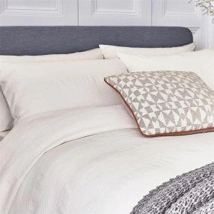 Bedeck of Belfast White Textured Cotton Kenza' Standard Pillow Case