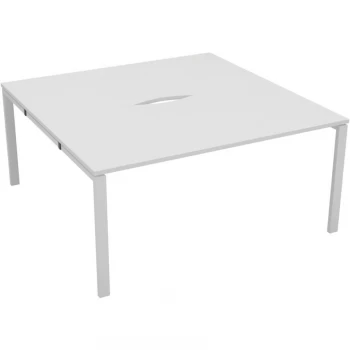 2 Person Double Bench Desk 1400X800MM Each - White/White