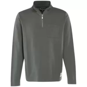 Barbour Mens Broughton Half Zip Charcoal Large