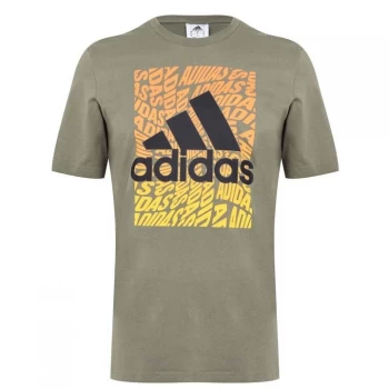 adidas QT T Shirt Mens - Green Whirl