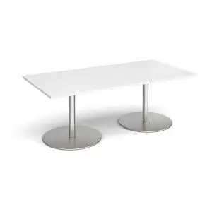 Eternal rectangular boardroom table 2000mm x 1000mm - brushed steel