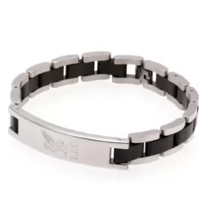 Liverpool FC Black Inlay Bracelet (One Size) (Silver)