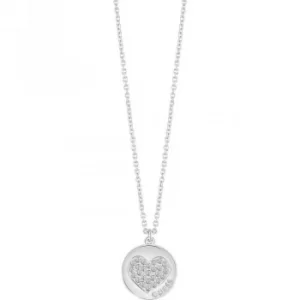 Ladies Guess Silver Plated Heart Devotion Necklace