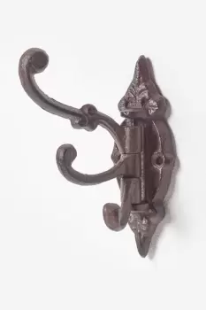 Ornate Hinged Cast Iron Wall Hook