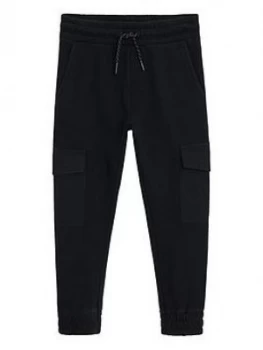 Mango Boys Side Pocket Joggers - Black