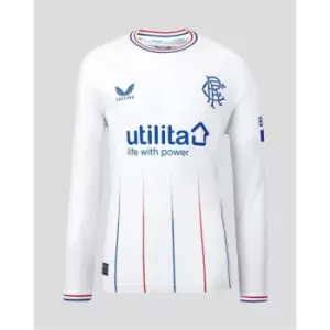 Castore Rangers Away Long Sleeve Shirt 2023 2024 Juniors - White