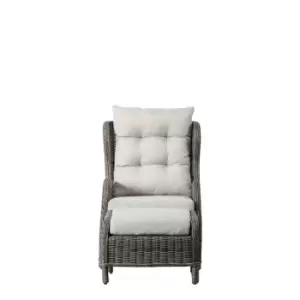 Crossland Grove Louis Reclining Chair And Footstool Set - Grey